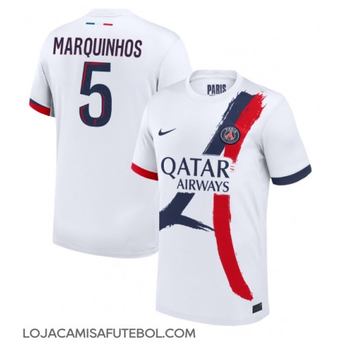 Camisa de Futebol Paris Saint-Germain Marquinhos #5 Equipamento Secundário 2024-25 Manga Curta